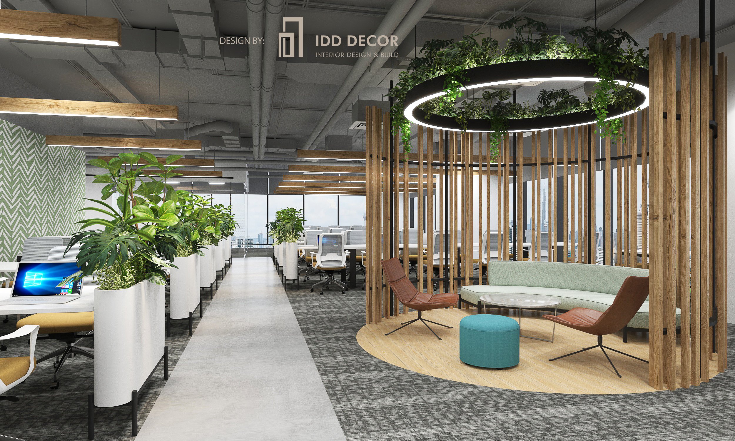 Thi công văn phòng có năng lượng xanh - Thiết kế bởi IDD Decor