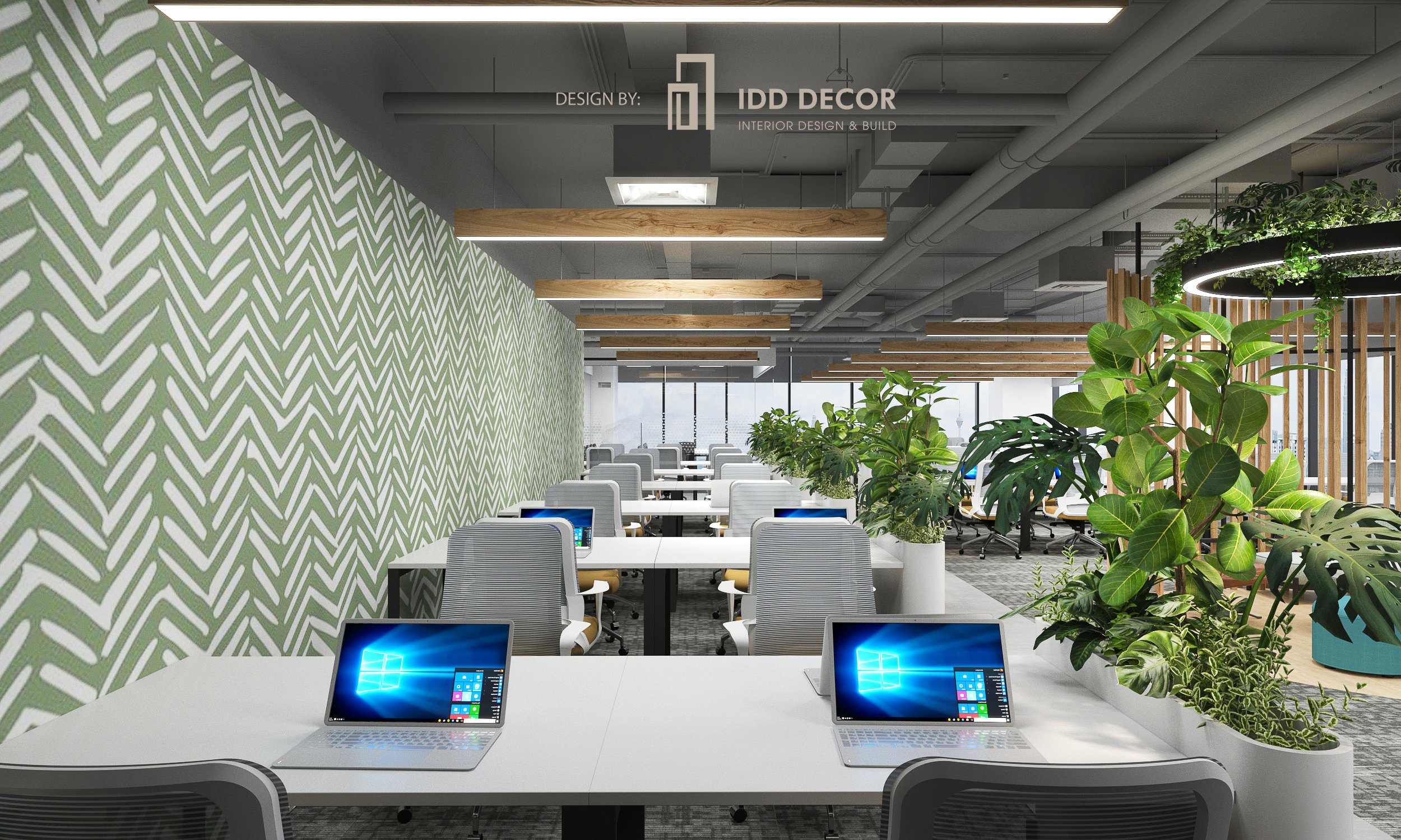 Thi công văn phòng có năng lượng xanh - Thiết kế bởi IDD Decor